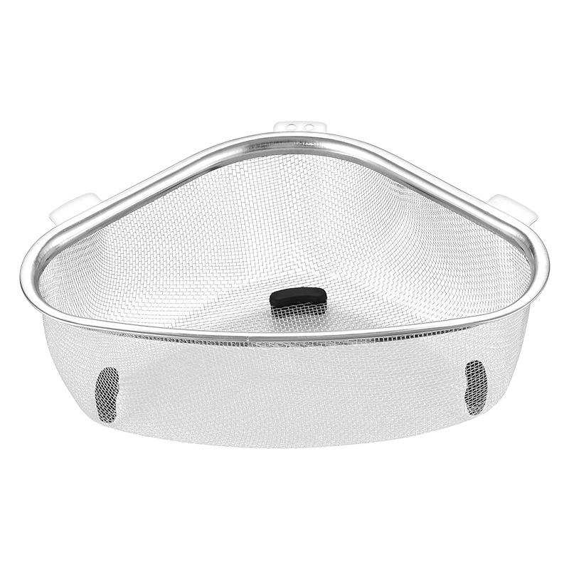 Kitchen Sink Drain Basket Leak-proof Metal Trash Strainer Stainless Steel Triangle Food Vegetables Peel Egg Filter Storage Tool