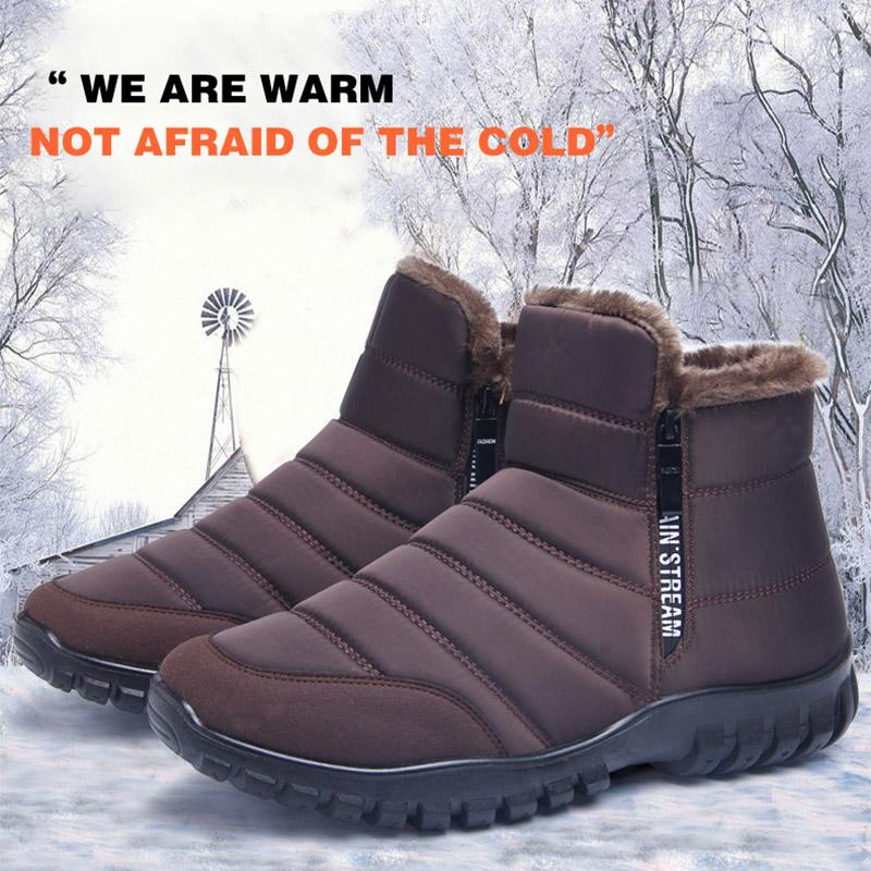 New Men Boots Winter Work Shoes For Men Warm Men Winter Boots Chunky Shoes Man Sneakers Waterproof Man Cotton Shoes Large Size