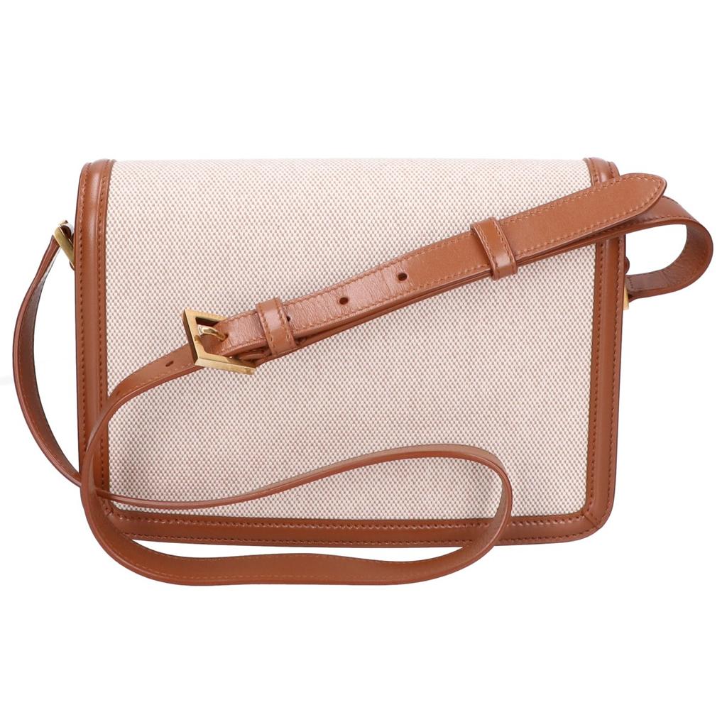 Saint Laurent Paris 634305 Canvas X Leather Solferino Medium Flap Shoulder Bag Shoulder Bag Natural X Brown / GDHardwareUsed