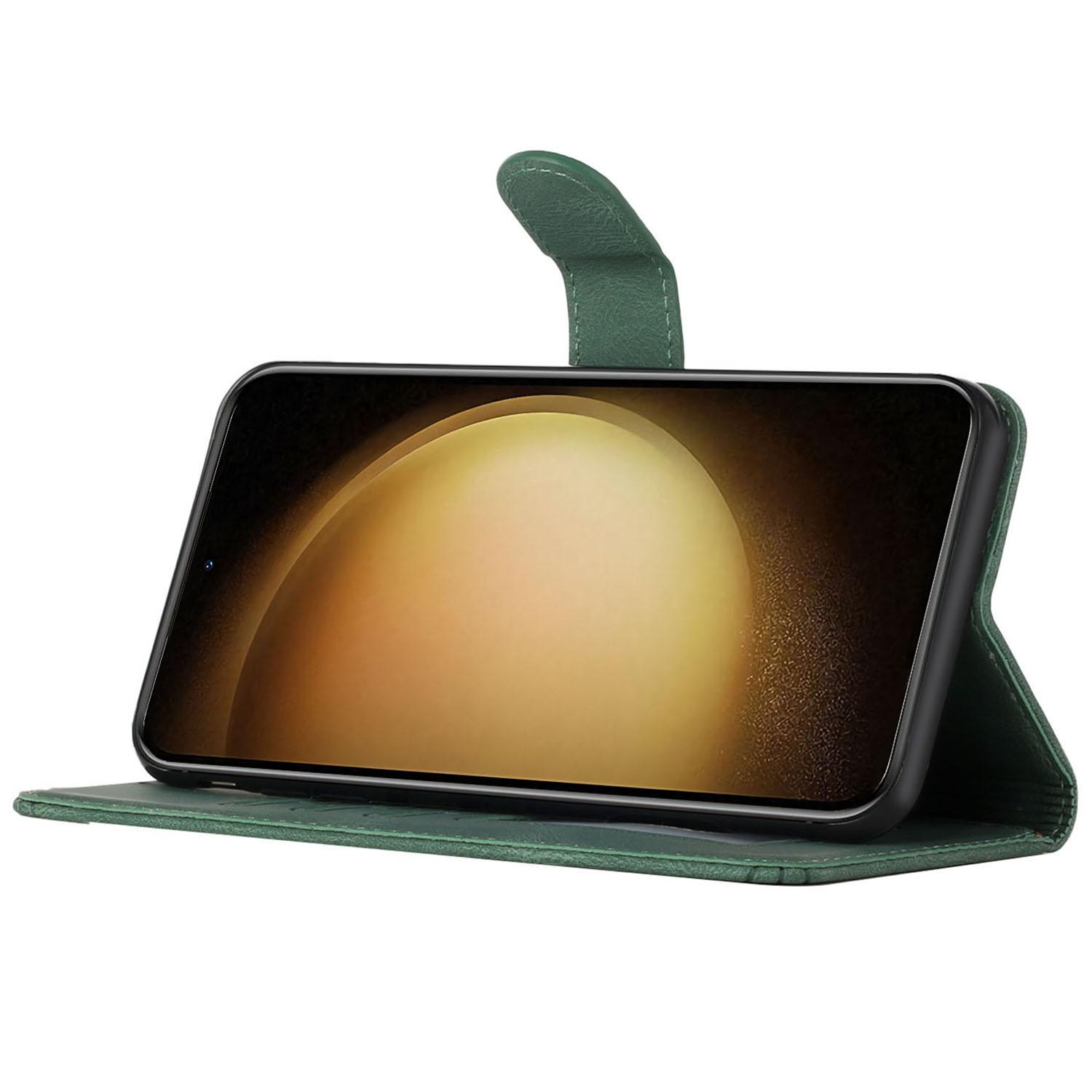 

For Samsung Galaxy A05 4G Phone Case with Strap Imprint PU Leather Wallet Stand Cover Coffee