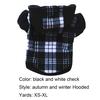 Schwarz-weiß karierter Welpen-Haustier-Hoodie-Kapuzenpullover