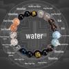 Five Elements Crystal Bracelet with Golden Rutilated Quartz, Tiger's Eye, Agate, and Citrine for Men and Women