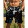 Men's Shorts with Graffiti Style Street Element Print, Cool and Trendy for Streetwear and Motorcycle Riding