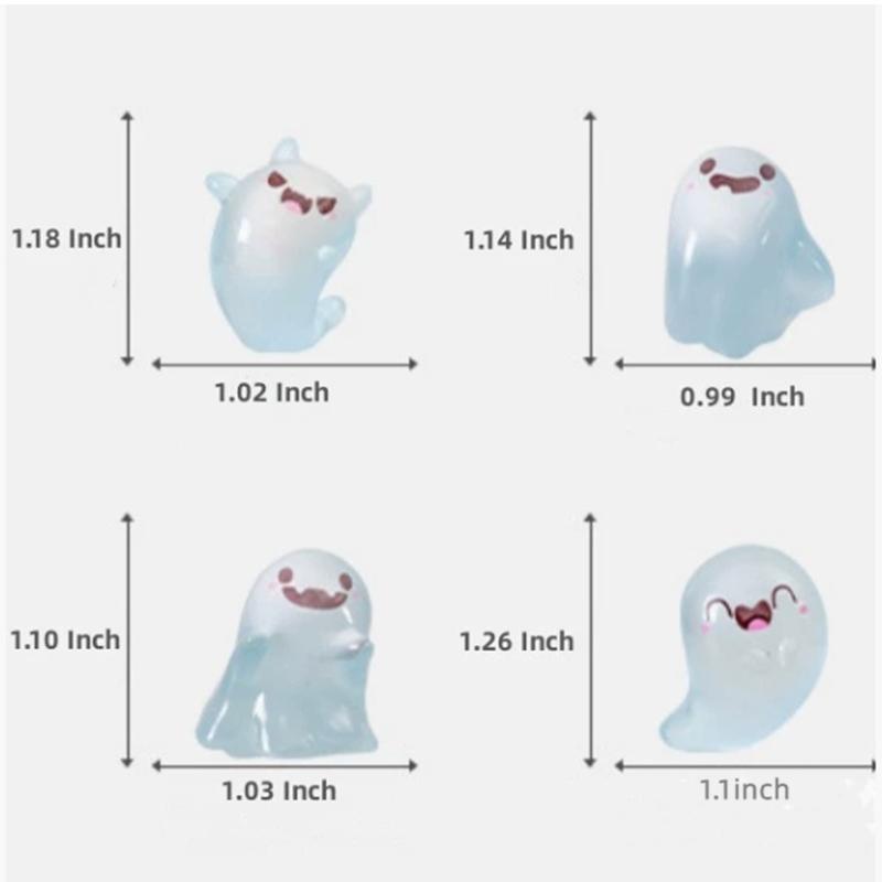 Glow In the Dark Mini Ghost Figures with Box,Nightlight Ghost Model