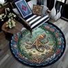 Ocean Life Mandala Round Area Rug Under Office Chairs Bedroom Living Room Home Decor