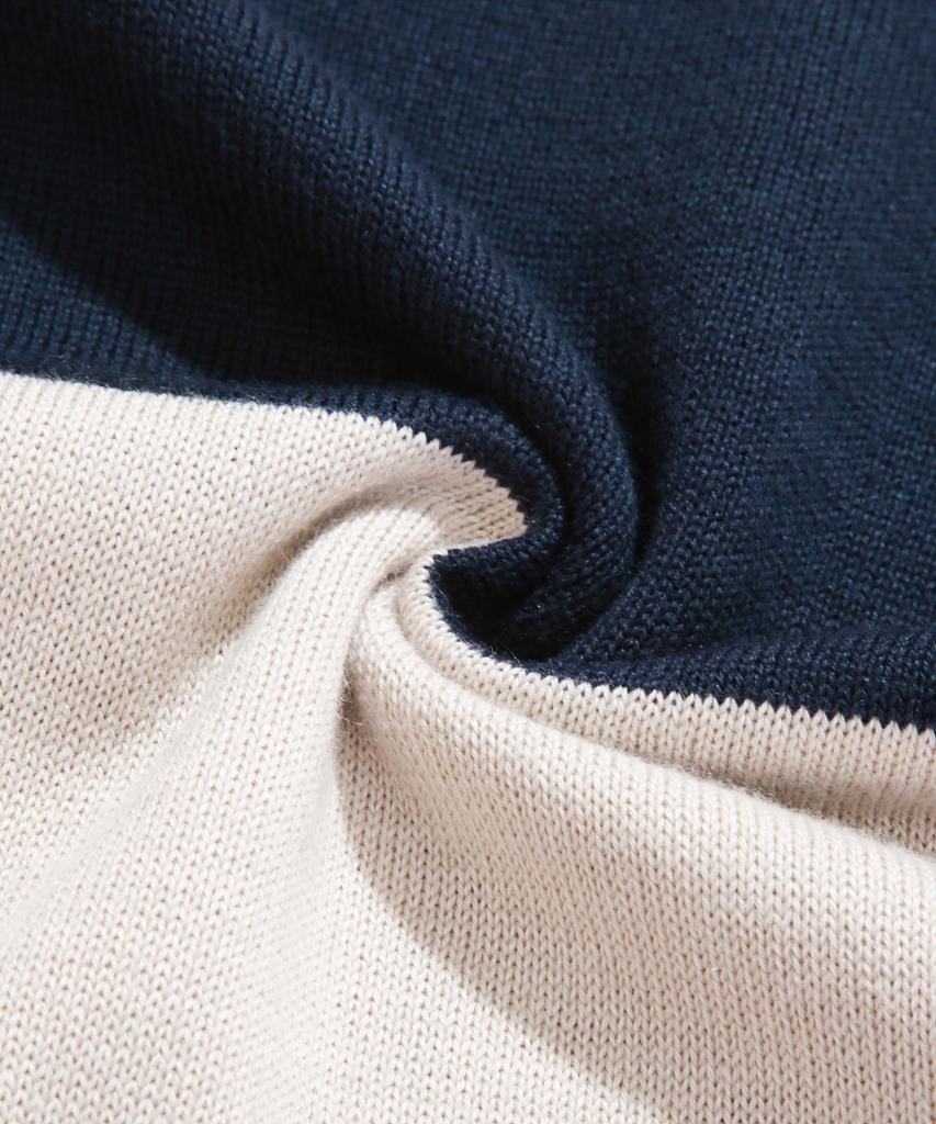 Dimiteulibeullaeg Asi Striped Rugby Long Sleeve Knit T-Shirt_Navy