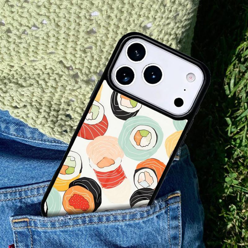 Sushi Pattern Phone Case For iPhone 17 AIR 16 Pro Max 15 14 Pro 11 12 13 Shockproof Silicone Cover