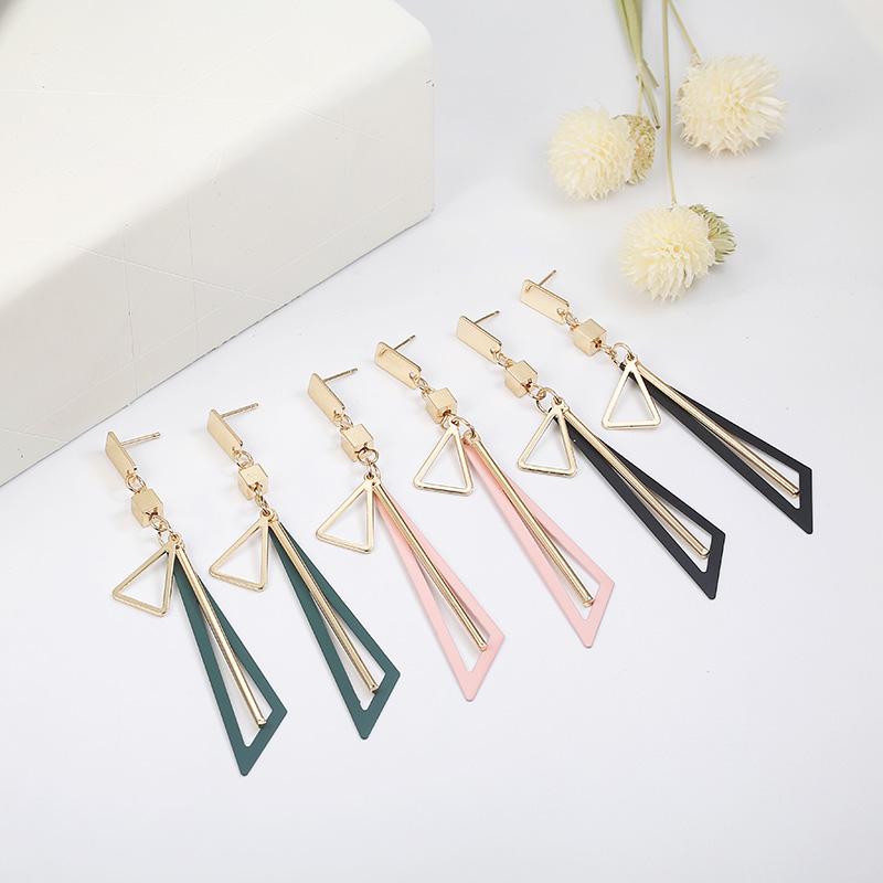 Geometric Earrings Korean Vintage Metal Acrylic Dangle Hanging Earring Brincos Simple Accessories for Women Jewelry