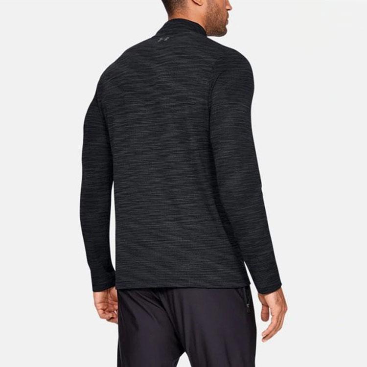 Under Armour Casual Sports Stand Collar Half Zip Long Sleeve T-Shirt Men Tops Black 1325632-001