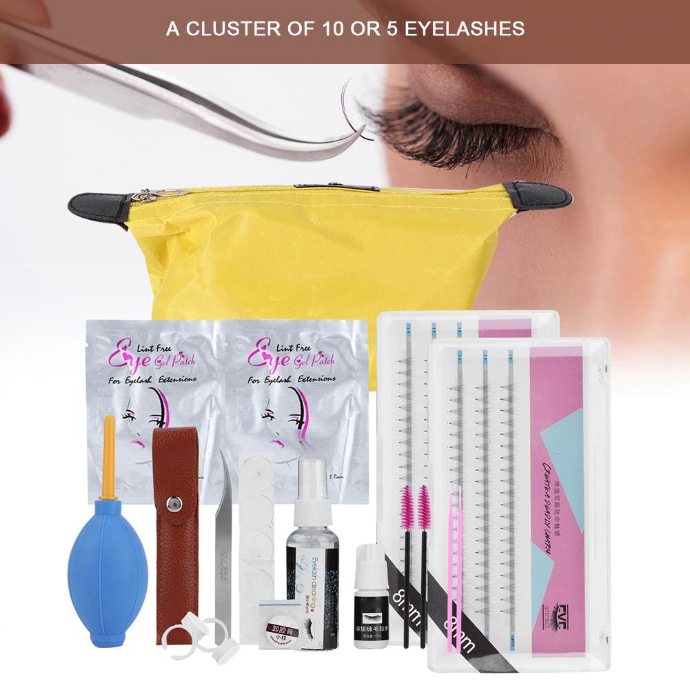 Eyelashes Grafting Tool Set Eyelash Extension Glue Tweezer False Eyelash Kit (8mm+8mm)