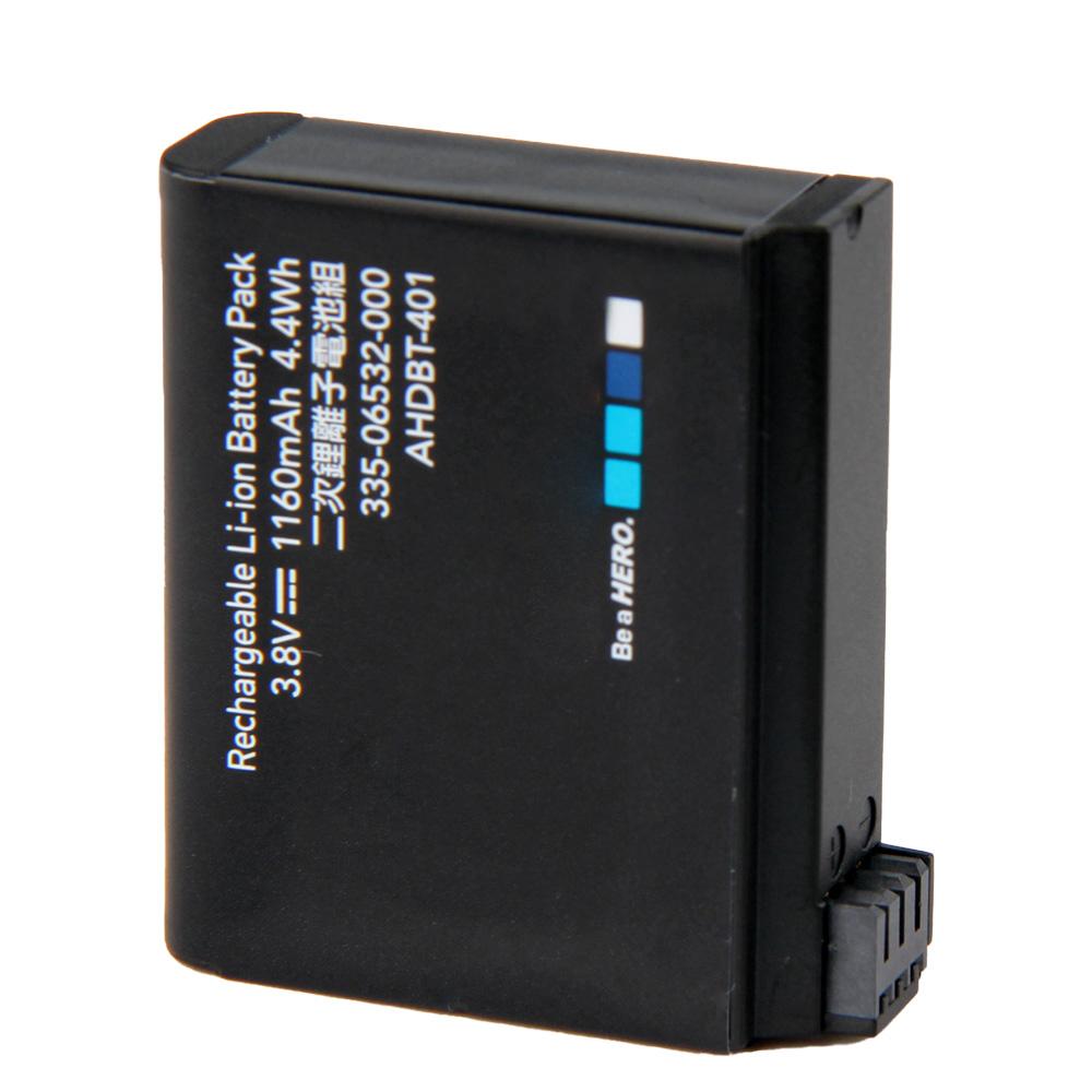 Rechargeable Lithium Battery For GoPro Hero 4 3354-06532-000 AHDBT-401 Action Camera Battery 1160mAh