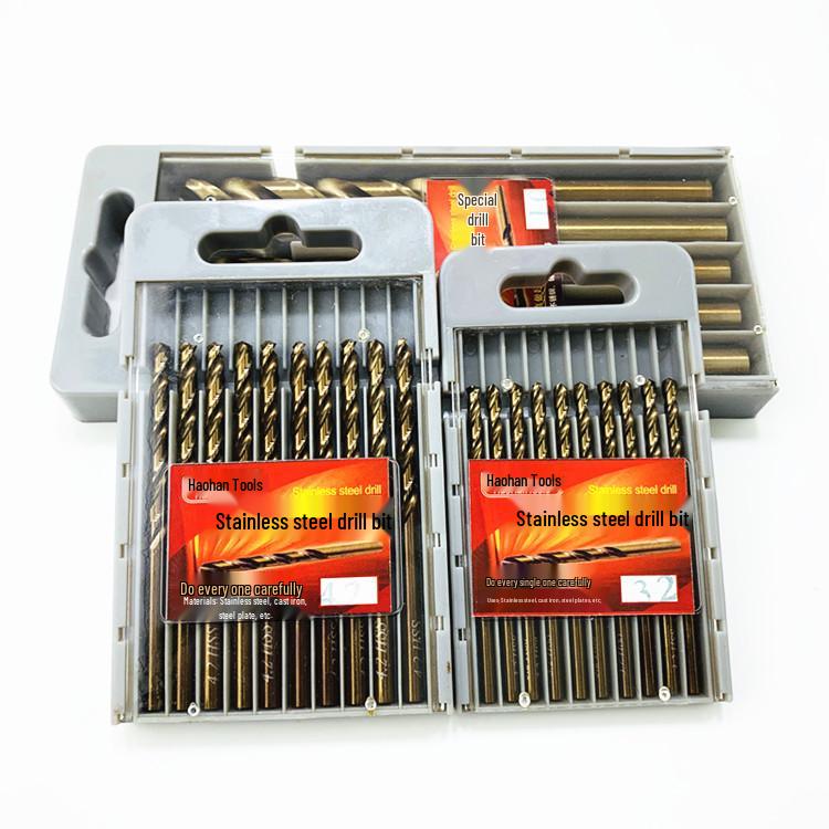M35 Cobalt HSS Straight Shank Single Flute Twist Drill Bit for Metal and Stainless Steel, Sizes: 3.2, 4.2, 5.2, 6.0.