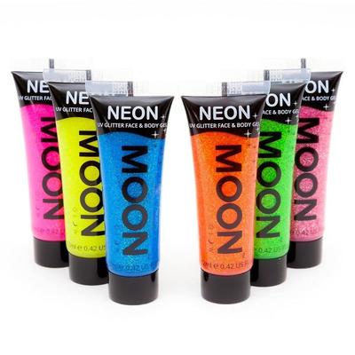 Moon Glow - Blacklight UV Glitter Face & Body Gel- 0.42oz Set of 6 -, Moon Glow - Blacklight UV Glit, 1 Pc, 1 Pc Moon Glow - Blacklight UV