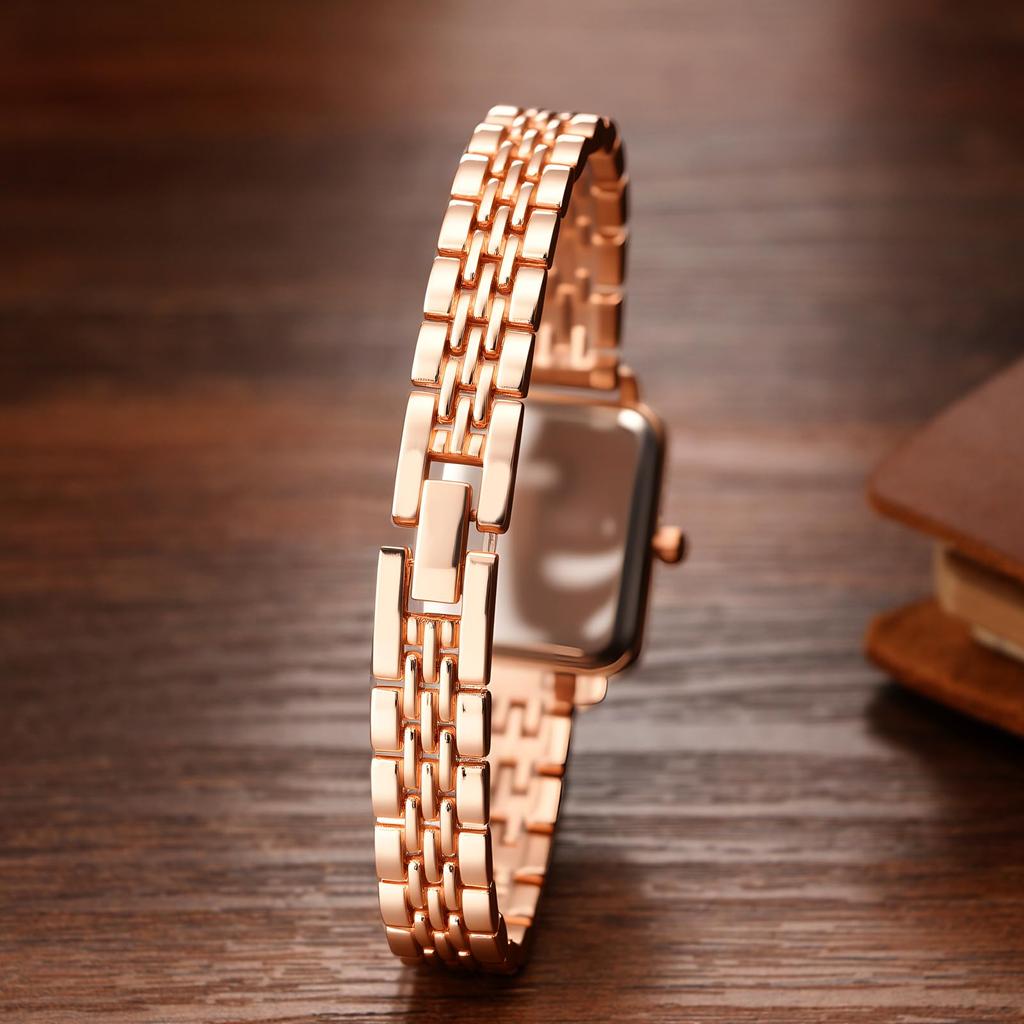 Simple Square Analog Watch for Women: Waterproof Stainless Steel Strap, Fashion Accessory - Valentine's Day, Christmas, Birthday Gift