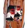 2026 Summer 3D Printed Ukiyo-E Fierce Dragon Printing Shorts Men's Board Shorts Swim Trunks Drawstring Breathable Short