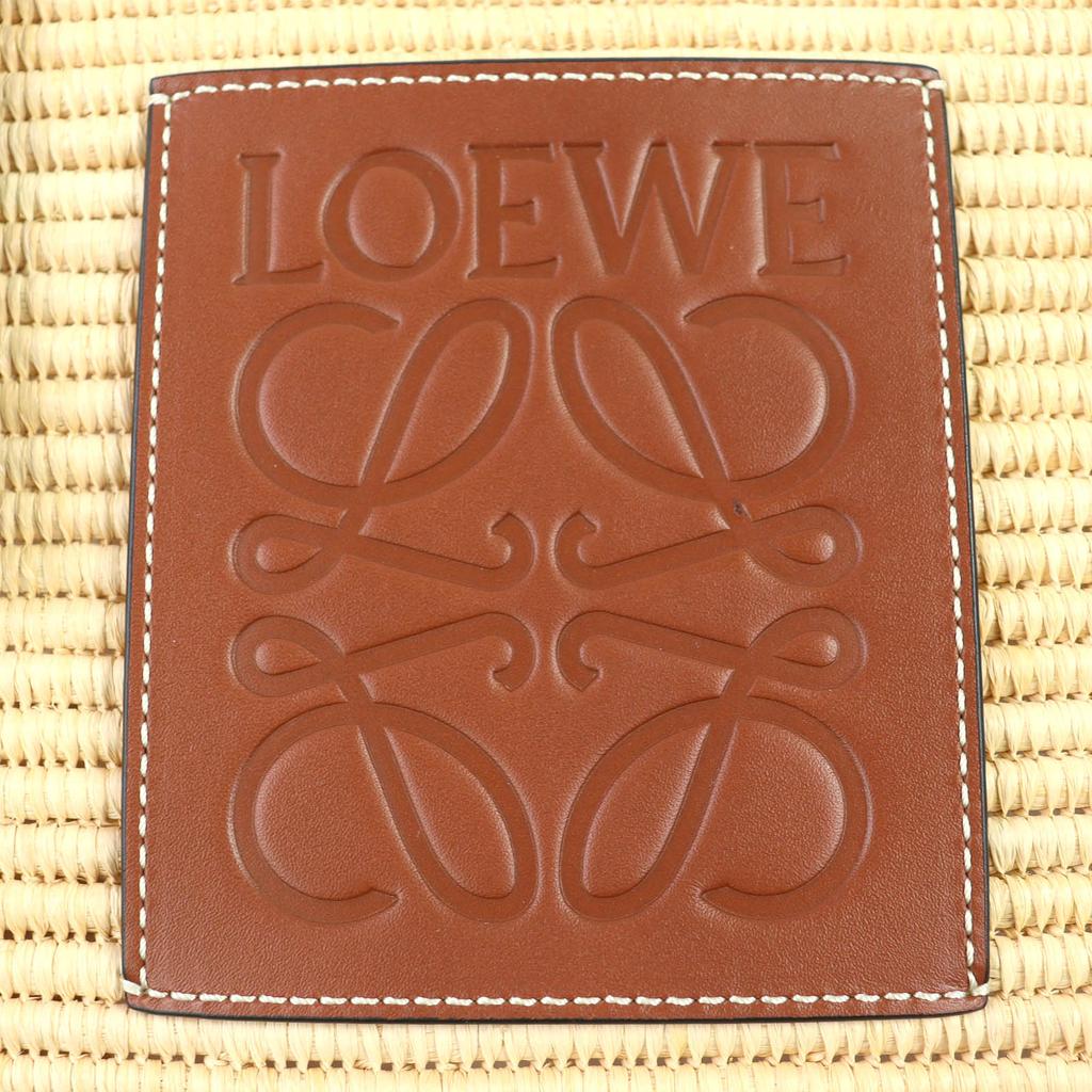 Doskonała mała kwadratowa torba koszyk LOEWE Torba koszyk Anagram Rafia A223099X02 Używana