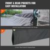 Dump Truck Mesh Tarp, 7 x 22 ft, PVC Coated Black Heavy Duty Cover with 5.5" 18oz Double Pocket, Brass Grommets, Reinforced Double Needle Stitch