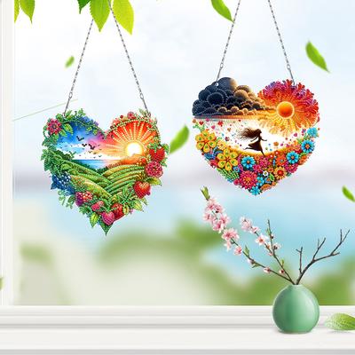 Kwiaty 5D DIY Malowanie Diamentami Kropki Wisiorek Cyrkonia Diamentowa Sztuka Wisiorki Diamentowe Malowanie Wiszący Wisiorek do Rękodzieła