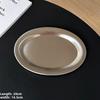 Multi-Size Stainless Steel Oval Dish Plates Household Food Dinner Steamed Shallow Plate Kitchen Tableware