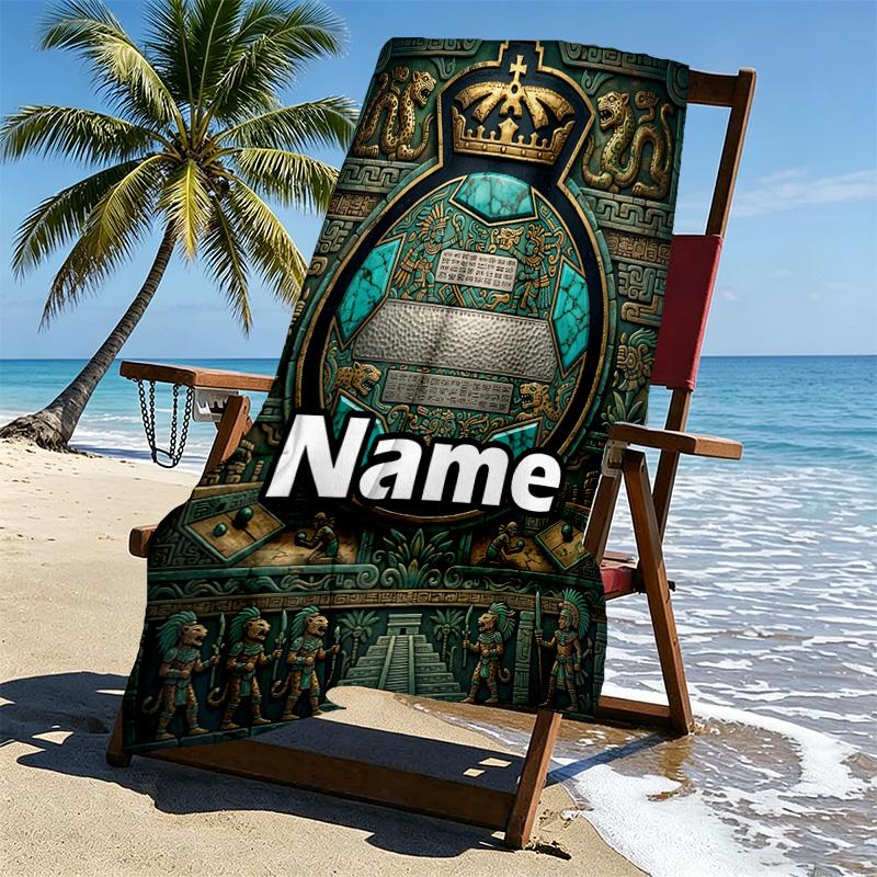 Custom Name Personalized Club Santos Laguna Print Beach Towel, for Trip Camping Beach Party Home Decor, Birthday Gift for Family & Friends