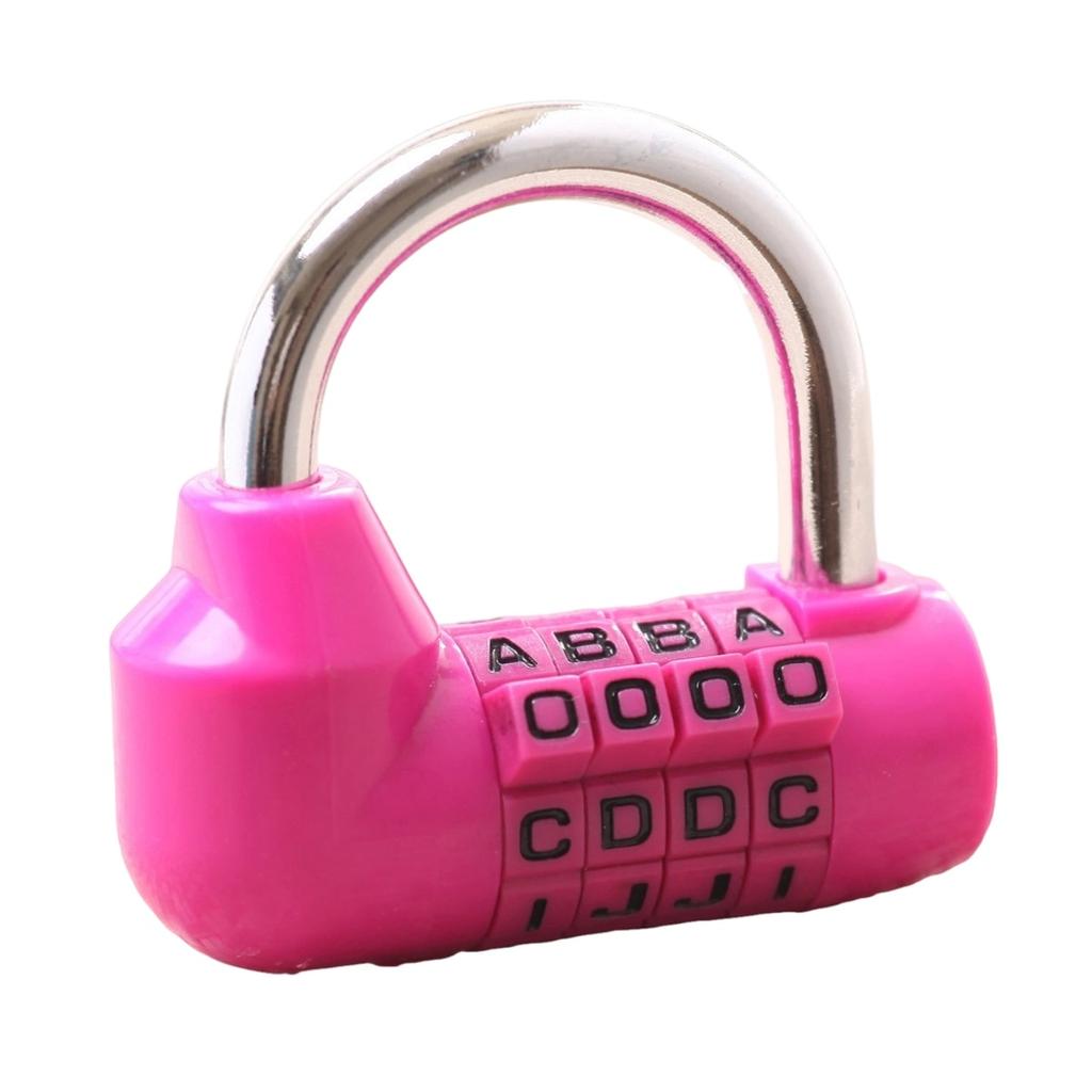 Keyless Mechanical U Padlock Combination Lock Four Letter Code Portable Padlock for Home Drawer and Dorm Locker