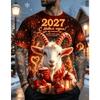 Funny Christmas Tree Fake Suit 3D Print T-shirt Men Women Fashion Short Sleeve Xmas Tops Tees Mens Clothing Reindeer Elk Apparel