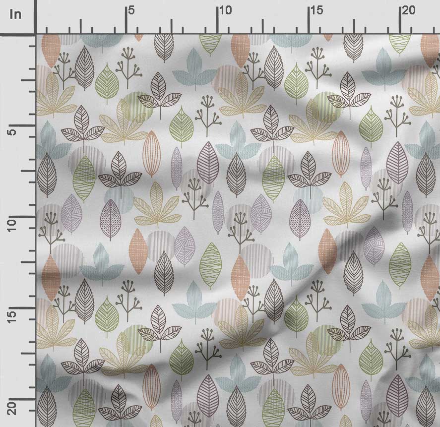 Soimoi Leaves Print,  Cotton Cambric, Quilting Fabric Sold by The Yard 42 Inch Wide, Medium Weight Cotton Fabric,