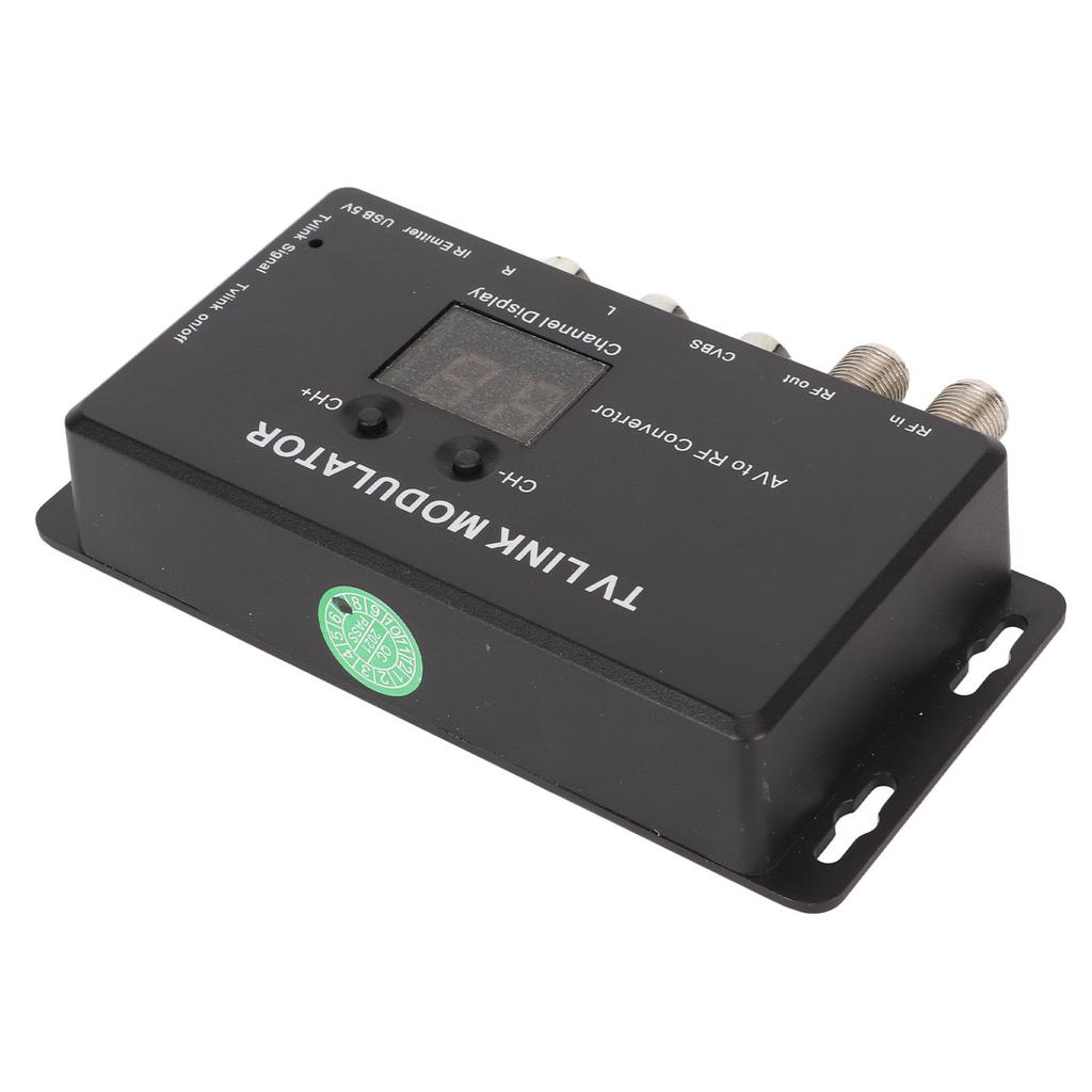 TV Link Modulator Adjustable Support PAL NTSC AV To RF Converter with USB Charge Cable for A V Source Set Top Boxes