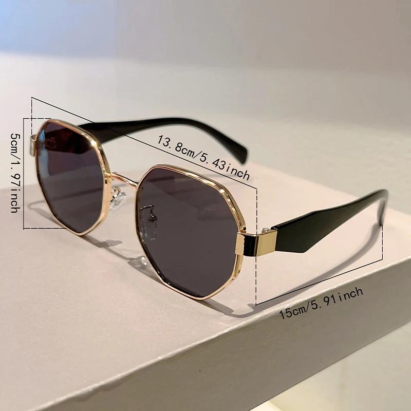 Vintage Polygon Sunglasses Men Fashion Oversized Outdoor Decor Shades Women  Trendy Brand Design Anti-UV Sun Glasses