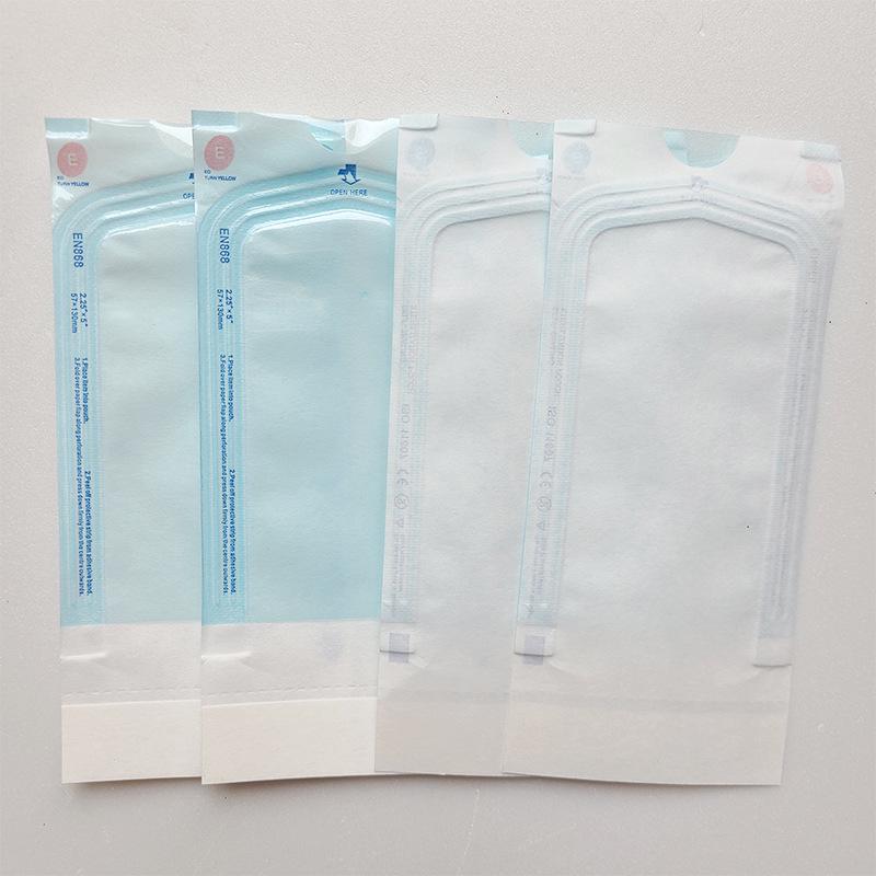 Self-Adhesive Sterilization Indicator Pouch 57x130mm - Dental Self-Sealing Paper-Plastic Bag