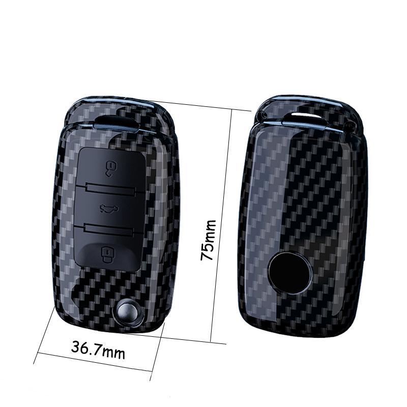 Carbon Fiber Car Key Fob Case Cover For Volkswagen Sagitar Polo Golf Bora Tiguan Touareg Phaeton Seat Skoda Key Fob Cover