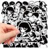 50-Piece Minimalist Simple Character Stickers - Waterproof DIY Decor for Luggage, Journals, Phone Cases, Backpack & Water Bottle