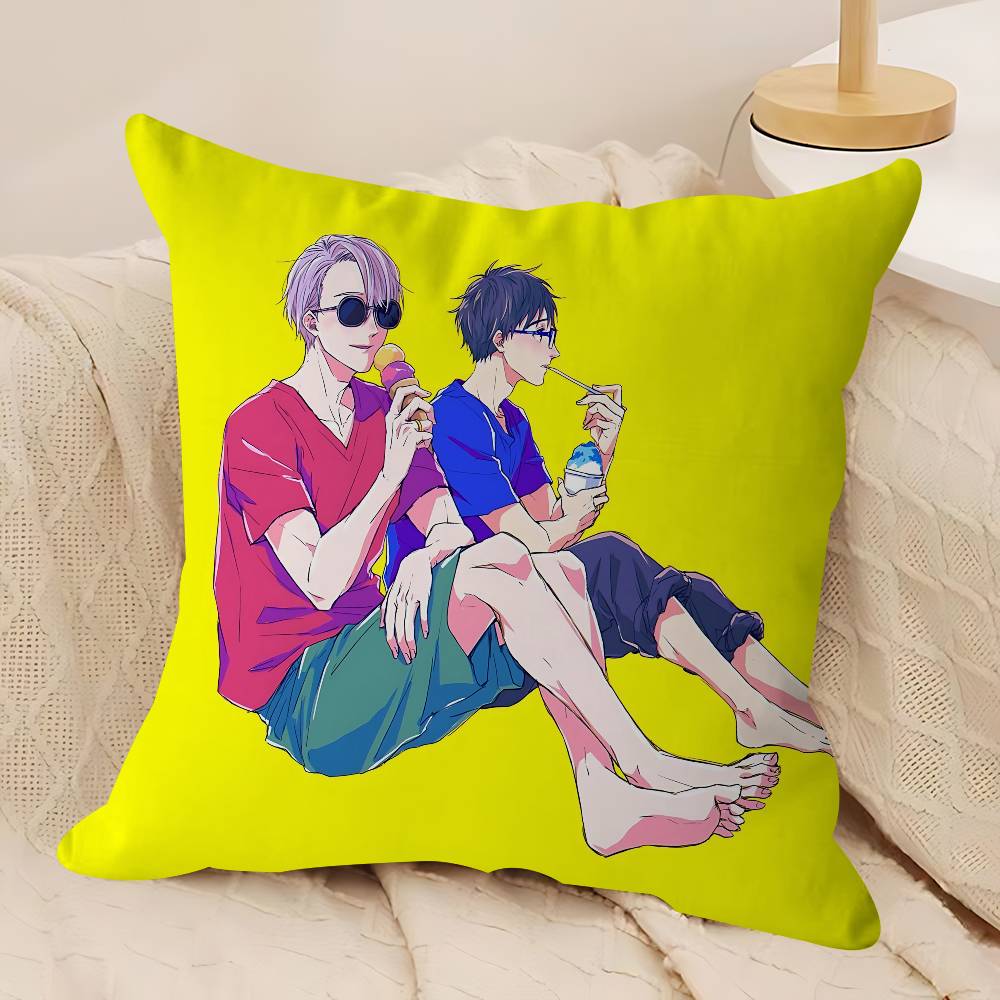 

Anime Y-Yuri On Ice Personalized Pillow Dust Cover Bedroom Kids Party Decoration Pillowcase Birthday Children Gift 12x12Inch