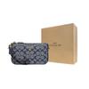 COACH Nolita Jacquard Fabric, Cow Split Leather Handbag, Shoulder Bag Women's Denim Blue CH149-IMDEI