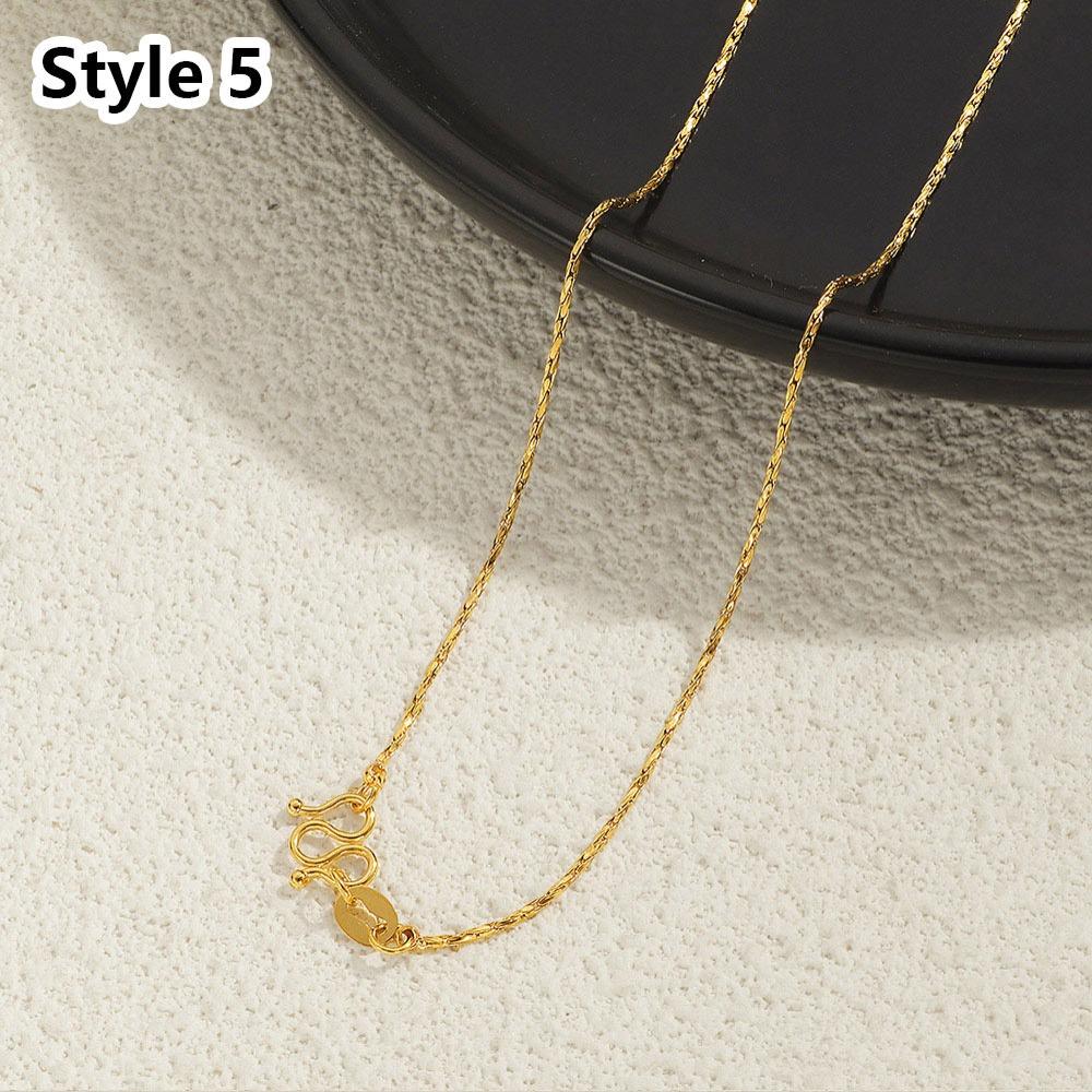 1Pcs New Titanium Steel Chain Necklace 45cm Non-fading Clavicle Chain All-match M-shaped Women's Simple Necklace