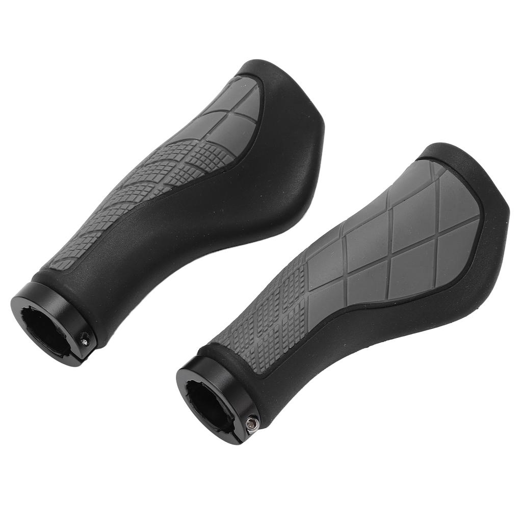 Bike Handle Handlebar Grips Mountain Bike Replacement Handlebar Grip with End Caps for Replacement RepairBlack and Grey