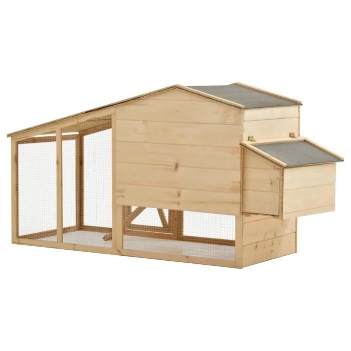 VidaXL Poulailler Bois de pin massif 178x67x92 cm