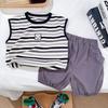 Boys' Striped Vest Two-piece Set Summer Boys' Baby Set Casual Summer Children's Set Thin Design