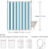 Türkis und Weiß Vertikaler Streifen Duschvorhang 160X180cm Küstenstil Badezimmerdekoration
