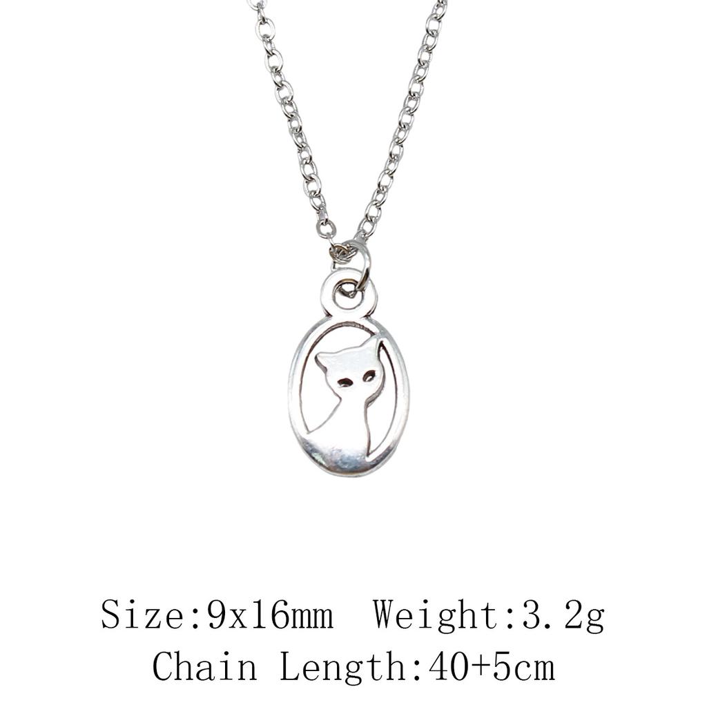 Vintage Animal Pendant Necklace Cat Animal Charm Necklaces Forest Ocean Western Jewelry Gift For Making DIY