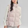 Skechers Sport Lifestyle Series Solid Color Zipper Stand Collar Sleeveless Down Vest Women vest Pink-Peach L423W084-01NK