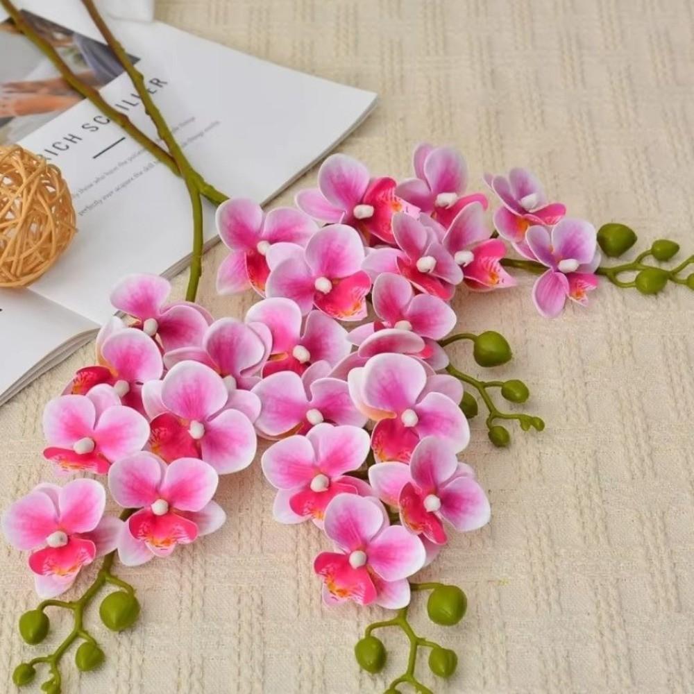 12 Heads Artificial Phalaenopsis Flower Moth Orchid Single Branch Simulation Butterfly Orchid Flower Arrangement DIY