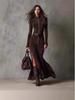 Autumn 2025 Elegant Slimming Zipper Lapel Long Dress with Side Slit