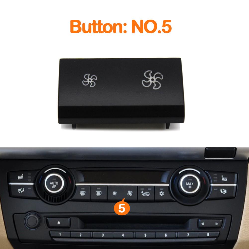 Car Dashboard Air Conditioning Ac Ventilative Circulation Adjust Switch Fan Button Keys Cover Cap for BMW X5 E70 X6 E71 E72
