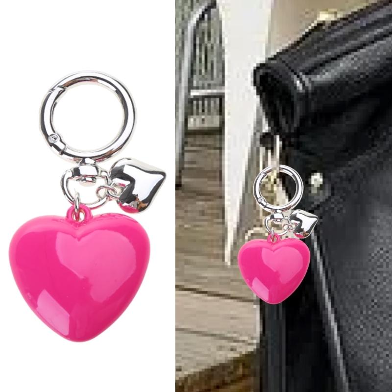 Stylish Keychain with Large Heart Pendant Dainty Heart Keyring Stylish Key Chain Delicate Decoration for Key and Bag