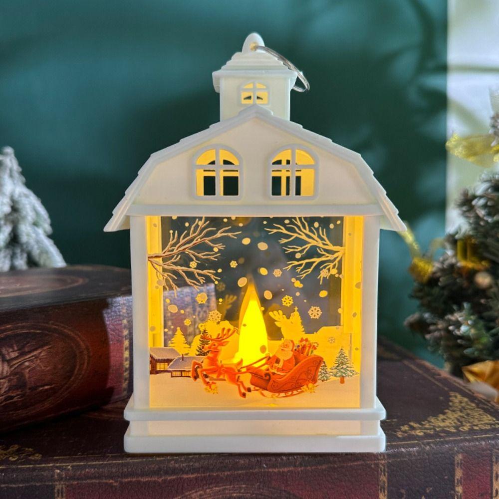 Hanging Lantern Snow Globe Lantern Glow Candles Light Christmas Wind  Lantern  Small Pendant