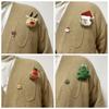Santa Claus Christmas Brooch Clothing Decoration Clothes Badge Pins Plush Chain Brooch  Women Girl
