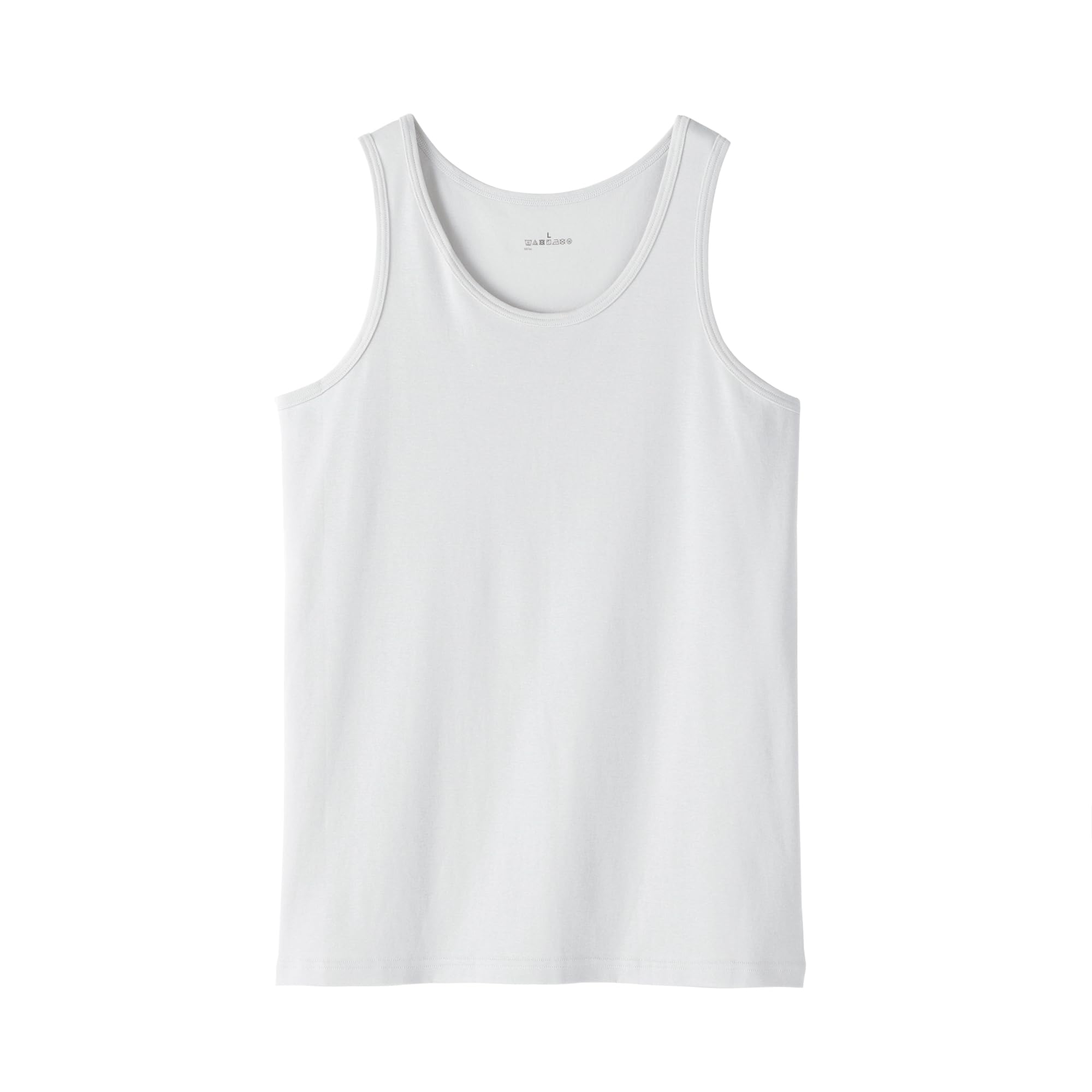 MUJI Хлопковый топ-майка Smooth Cotton, Светло-серый, Размер S, Мужской, (FA19QA6S)