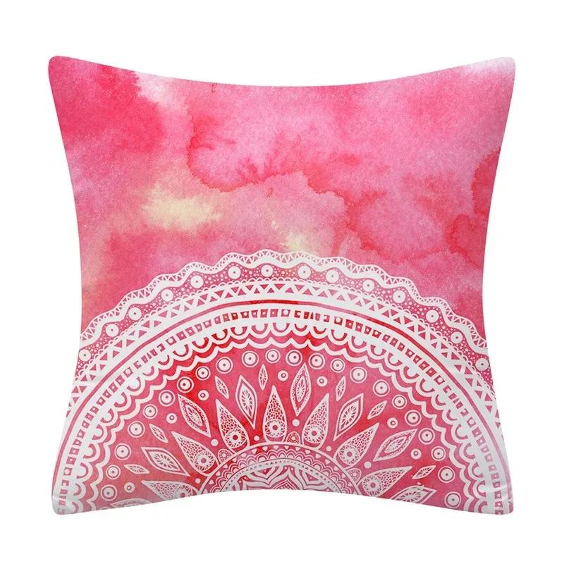Ethnischer Stil Sofakissen Blau und Gelb Mandala Muster Kissenbezug Heimdekoration Sofa Schlafzimmer Auto Kissenbezug
