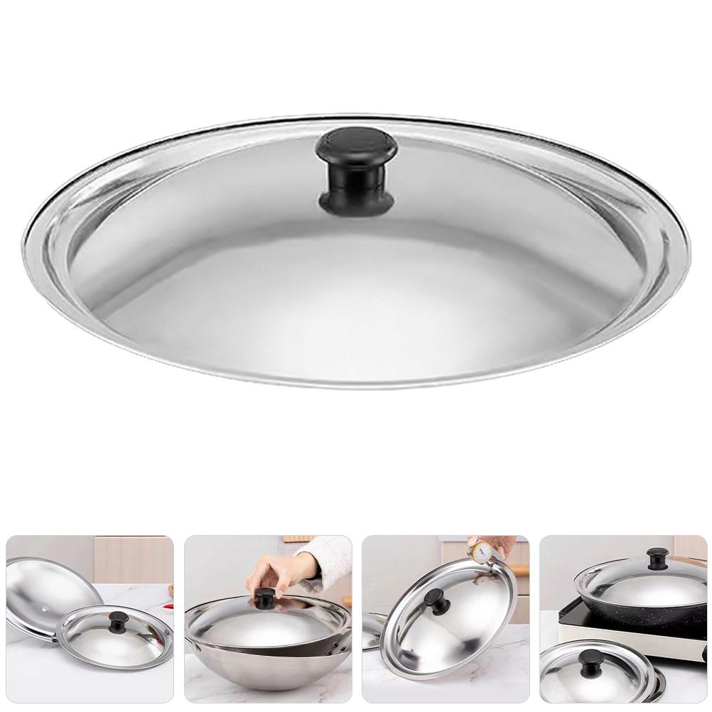 

Stainless Steel Universal Pot Lid Replacement Pan Skillet Lid 25.5cm Ergonomic Knob Fry Boil Steam Kitchen Cooking Essential 23.5X23.5X7CM